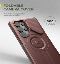 Load image into Gallery viewer, Dexnor for Samsung Galaxy S25 Ultra Case with Camera Cover &amp; Adjustable Kickstand &amp; Built-in Screen Protector, Magnetic Rugged Shockproof Bumper Cases Heavy-Duty Protective Cover (2025),Maroon Red
