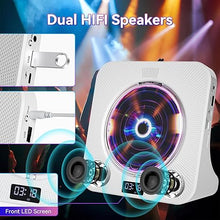 Load image into Gallery viewer, Fohil CD Player for Home, Desktop Portable CD Player Bluetooth 5.0 Built-in Double HiFi Sound Speakers CD Players LED Screen CD Players Support AUX&amp;USB Headphone Jack FM Radio
