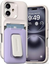 Load image into Gallery viewer, VRS DESIGN Orb Case for iPhone 16 (2024), Premium Card Wallet Case [3 Cards] Durable Built-in Stand Cover Compatible with iPhone 16 (Purple)
