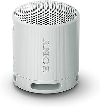 Sony SRS-XB100 Wireless Bluetooth Portable Lightweight Super-Compact Travel Speaker, Durable IP67 Waterproof & Dustproof Shower Speaker, 16 Hr Battery, Versatile Strap, Hands-free Calling, Light Gray