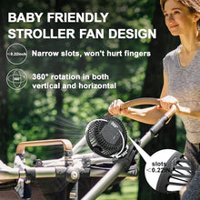 Load image into Gallery viewer, Portable Fan with Remote Control &amp; Timer &amp; LED Lights, 60hrs 12000mAh USB Rechargeable Battery Fan Could Clamp/Hanging/Stand Up, Small Clip on Fan for Baby Stroller, Bed, Desk, Camping Tent, Travel
