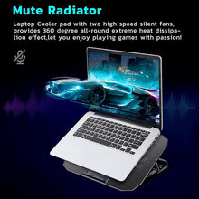 Load image into Gallery viewer, MeFee Laptop Cooling Pad for 11-15.8 Inch Laptop Cooler with 2 Quiet Fans and Button Control, Pure Metal Panel Portable Cooler
