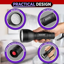 Load image into Gallery viewer, GearLight UV Flashlight with Batteries S68 Black Light - Portable, Handheld, 68 LED Blacklight Flashlights - Ultraviolet Lights for Pet Urine, Hotel Inspection and Bed Bug Detection
