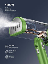 Load image into Gallery viewer, Portable Garment Steamer, Powerful Foldable Handhled Steamer 1300W, Travel Size Steamer For Clothes 20S Fast Heat-up, Fabric Steamer for Home &amp; Travel, 120V Only (Green)

