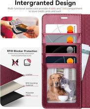 Load image into Gallery viewer, OCASE Compatible with Galaxy S25 Ultra Wallet Case, PU Leather Flip Folio Case with Card Holders RFID Blocking Kickstand [Shockproof TPU Inner Shell] Protective Phone Cover 6.9 Inch 2025, Burgundy
