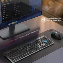 Load image into Gallery viewer, Wireless Keyboard and Mouse Combo,Quiet Click,Full Size Design with Number Pad,Ergonomic Mouse with 5 DPI,Sleep Mode-2.4G Silent Portable Cordless Combo for Laptop/PC/Computer/Mac(Grey)
