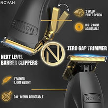 Load image into Gallery viewer, Novah® Professional Hair Clippers for Men, Professional Barber Clippers and Trimmer Set, Mens Cordless Hair Clippers for Barbers Haircut Fading Kit Fade - Gold
