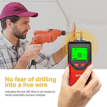 Load image into Gallery viewer, Stud Finder Wall Scanner - 5 in 1 Stud Finder Tool w/Microprocessor Chip and HD LCD Display, Stud Detector Beam Finders for the Center and Edge of Wood AC Wire Metal Studs Joist Pipe (Red)
