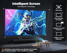 Load image into Gallery viewer, [Auto Focus/Keystone] DBPOWER Projector 4K with 5G WiFi and Two-Way Bluetooth, 600ANSI FHD Native 1080P Outdoor Movie Projector with 4P4D/PPT/Zoom, Mini Home Projector Compatible w TV Stick (White)
