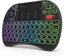 Load image into Gallery viewer, Rii X8 Mini Keyboard,2.4GHz Portable Wireless Keyboard with Touchpad Mouse,RGB Backlit,Rechargeable Battery for Android TV Box/Mac/PC/Nvidia Shield
