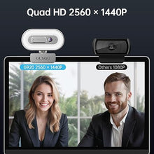 Load image into Gallery viewer, GUSGU G920 2K Quad HD Webcam for PC, Auto Focus, with Microphone &amp; Light &amp; Privacy Cover, Web Camera for Desktop Computer/Laptop/MacBook, USB Streaming Camera
