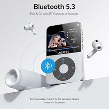 Load image into Gallery viewer, AGPTEK 64GB MP3 Player with Bluetooth, 2.3&#39;&#39; Horizontal Screen Classic Multifunctional Music Player with Speaker, FM Radio, Model: A52, Silver
