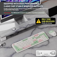 Load image into Gallery viewer, FOPETT 2.4GHz Wireless Keyboard and Mouse Set with Switch Button - Full-Size Keyboard - Compatible for Windows/Laptop/PC/Notebook/Smart TV and More - White Green
