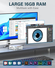 Load image into Gallery viewer, KAMRUI GK3Plus Mini PC, 16GB RAM 512GB M.2 SSD Mini Computers,12th Gen Alder Lake N95 (up to 3.4GHz) Micro PC, 2.5&#39;&#39;SSD, Gigabit Ethernet, 4K UHD, WiFi, BT, VESA/Home/Business Mini Desktop Computers
