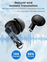 Load image into Gallery viewer, Translation Earbuds Real Time, AI Translator Earbuds Support 144 Languages, Language Translator Earbuds for Android iOS, Translating Earbuds Real Time for Travel Business
