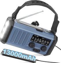 Load image into Gallery viewer, 13000mAh Emergency Radio with NOAA Weather Alert, Portable Solar Hand Crank AM/FM Radio for Survival,Rechargeable Battery Powered Radio,USB Charger,Flashlight,Reading Lamp,for Home Outdoor
