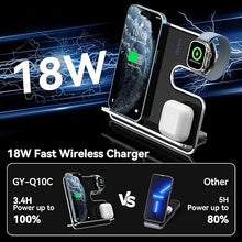 Load image into Gallery viewer, 3-in-1 Wireless Charger for Apple Fanboys: Aluminum Alloy Charging Station for iPhone Apple Watch and Airpods - Detachable Travel Charger for Multiple Devices
