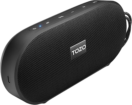 TOZO PA1 Bluetooth Speaker with 20W Stereo Sound, 25H Playtime, IPX7 Waterproof Portable Wireless Speaker with EQ Mode APP Control, Dual Pairing for Home, Outdoor Travel, Black