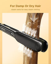 Load image into Gallery viewer, Wavytalk Hair Straightener, Titanium 1.75 Inch Wide Flat Iron for Hair, Professional Straightener with Dual Voltage Leave Hair Silky Smooth, Black
