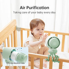 Load image into Gallery viewer, JISULIFE Stroller Fan Large, Battery Baby Crib Fan, Portable Desk Car Seat Camping Fan with 5 Speeds, Air Purify and Air Turbo Tech, Bladeless, Food-Grade Gifts for Outdoor, Treadmill, Golf - Green
