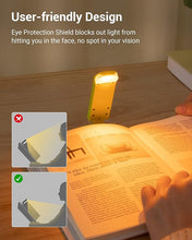 Load image into Gallery viewer, DEWENWILS Book Reading Light, USB Rechargeable Booklight for Reading at Night, LED Clip On Book Lights for Kids, Bookworms, Blue Light Blocking, Amber + Warm White (Green)
