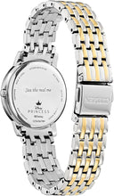 Load image into Gallery viewer, Citizen Eco-Drive Ladies' Disney Princess Ariel "Sea the Real Me" Two Tone Gold Tone Diamond Watch, Blue Dial, Sapphire Crystal, 30mm (Model: EX1499-50W)
