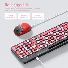 Load image into Gallery viewer, Bluetooth Keyboard and Mouse Wireless,Multi-Device Rechargeable Keyboard and Mouse Combo with Phone Holder BT 5.0+3.0+2.4GHz Quiet Ergonomic Compatible with Mac/Windows/iOS/Android(Black Pink)
