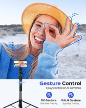 Load image into Gallery viewer, NEMOVA 68'' Auto Face Tracking Tripod for iPhone, 360° Rotation Phone Tripod with Wireless Remote and Phone Holder, Selfie Stick Tripod for Android Phone, Applied to YouTube, Tiktok, Facetime
