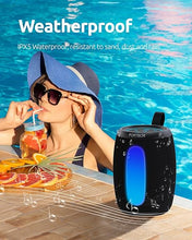 Load image into Gallery viewer, Bluetooth Speaker Portable Wireless,Powerful Sound with Lights/FM Radio, IPX5 Waterproof,TWS Pairing,for Outdoor Camping Beach Home,Him Her Ideal Gift
