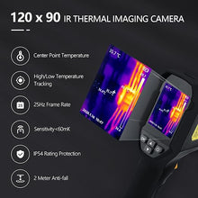 Load image into Gallery viewer, Thermal Imaging Camera, 120 x 90 IR Resolution 25Hz Refresh Rate, Handheld Infrared Thermal Imager 10800 Pixels, IP54, -4°F~752°F Temperature Range

