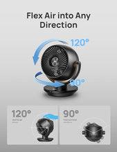 Load image into Gallery viewer, Dreo Fan for Bedroom, Desk Air Circulator Fan with Remote, 11 Inch Table Fans for Whole Room, 60ft Powerful Airflow, 120° Vertical Manual +90° Oscillating Fan, 4 Speeds, 8H Timer, Quiet Fan, Home

