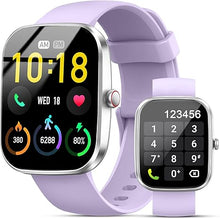 Load image into Gallery viewer, Smart Watch, 1.91&quot;Smartwatch for Men Women (Answer/Make Call), Fitness Tracker with 100+ Sport Modes, IP68 Waterproof, Heart Rate/Sleep Monitor, Activity Tracker for Android iOS Bright silver purple
