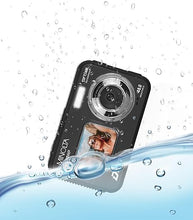 Load image into Gallery viewer, Minolta 48 Mega Pixels Underwater Digital Camera with Autofocus, 5K Video &amp; Dual LCD, Black
