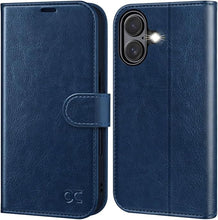 Load image into Gallery viewer, OCASE Compatible with iPhone 16 Wallet Case, PU Leather Flip Folio Case with Card Holders RFID Blocking Kickstand [Shockproof TPU Inner Shell] Phone Cover 6.1 Inch 2024, Blue
