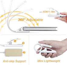Load image into Gallery viewer, Gritin 16 LED Rechargeable Book Light for Reading in Bed-Eye Caring 3 Color Temperatures, Stepless Dimming Brightness,80Hrs Runtime,Lightweight Flexible Clip On Book Light for Book Lovers-White
