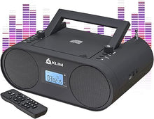 Load image into Gallery viewer, KLIM Boombox B4 CD Player Portable Audio System - NEW - AM/FM Radio with CD Player MP3 Bluetooth AUX USB - Wired &amp; Wireless Mode Rechargeable Battery - Remote Control Autosleep Digital EQ
