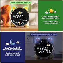 Load image into Gallery viewer, winshine Kids Alarm Clock OK to Wake Alarm Clocks for Kids Toddlers Night Light Clock for Bedrooms with Children&#39;s Sleep Trainer Cute Clock Birthday Gift for Teen Boys Girls (Cat)…
