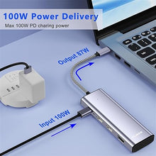 Load image into Gallery viewer, Docking Station Dual Monitor for Dell/HP/Lenovo Laptop, USB C Docking Station 3 Monitor, Dual HDMI Adapter for 2 Monitors, 10 in 1 USB C Hub with 2 HDMI + VGA + Ethernet + 2 USB+SD/TF+100W PD+Audio

