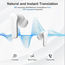 Load image into Gallery viewer, Language Translator Earbuds, Two Way Translation Earbuds, Real Time Translator Device, 138 Languages Supported Voice Translation Fast Reaction for iOS and Android
