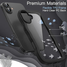 Load image into Gallery viewer, JETech Wavy Case for iPhone 16 6.1-Inch, Cute Wave Frame Curly Shape Shockproof Phone Cover for Women and Girls, Clear Hard PC Back (Black)
