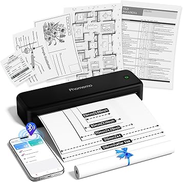 Phomemo M834 Ultra Portable Printer Wireless for Travel, Bluetooth Thermal Printer 8.5
