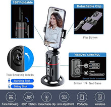 Load image into Gallery viewer, GREEN HOUSE Auto Face Tracking Phone Holder, Selfie Gimbal with Rechargeable &amp; Detachable LED Fill Light &amp; Detachable Controller
