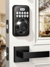 Load image into Gallery viewer, Keyless Entry Door Lock with 2 Lever Handles, Zowill Electronic Keypad Deadbolt, Auto-Locking, Anti-Peeping Password, Digital Smart Code Door Lock, Front Door Handle Sets, Matte Black
