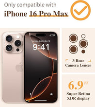 Load image into Gallery viewer, GVIEWIN for iPhone 16 Pro Max Case with Screen Protector &amp; Camera Lens Protector, [Military Grade Protection] Clear Shockproof Slim Floral Phone Cover for Women Girls 6.9" (Alluring Butterfly/Purple)
