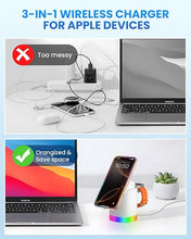 Load image into Gallery viewer, Magnetic Charging Station for Apple Watch: JoyGeek Wireless Charging Stand for Mag-Safe Charger Multiple Devices - for iPhone 16-12 Pro Max Plus, A-pple Watch Series 10-2, Air-Pods 4/3/2/Pro
