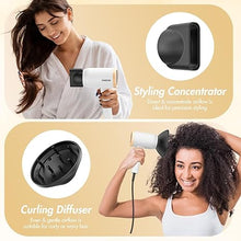 Load image into Gallery viewer, ANIEKIN Hair Dryer, 1875W Ionic Blow Dryer with Diffuser and Concentrator for Women Curly Hair Fast Drying as Constant Temperature,Portable Hair Dryer for Travel,White
