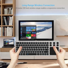 Load image into Gallery viewer, Arteck 2.4G Wireless Touch TV Keyboard with Easy Media Control and Built-In Touchpad Mouse Solid Stainless Ultra Compact Full Size Keyboard -Connected Computer, Smart TV, HTPC
