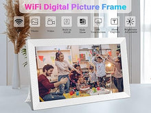 Load image into Gallery viewer, Digital Picture Frame 15.6&quot; Large Digital Photo Frame 1920x1080 HD IPS Touch Screen, Built in 32GB Memory, Share Photos and Videos via Frameo App, Gift for Friends and Family, White
