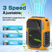 Load image into Gallery viewer, Portable Waist Fan 6000mAh Rechargeable, Portable Wearable Fan Hand with 24H of Working Time, 3 Speeds 6000RPM Strong Airflow, Personal Fan for Travel, Mountain Climbing, Work, Outdoor, Yellow
