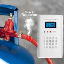 Load image into Gallery viewer, 2 Pack Combination Gas &amp; Carbon Monoxide Detectors - Plug in CO Alarm &amp; Natural Gas Detector with Digital Display, CO Detector &amp; Combustible Gas Detector for Home, Easy to Read
